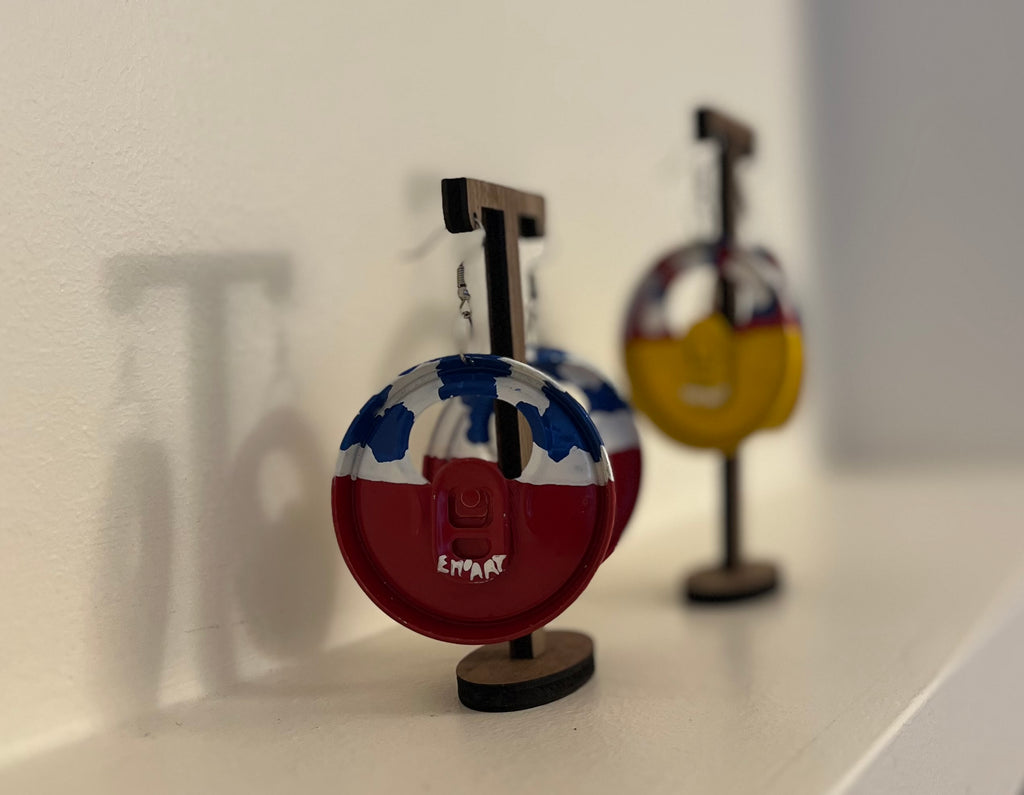 "Boucles d'oreilles URBANCAN - Bijoux recyclés en capsules de canettes | Fait main"