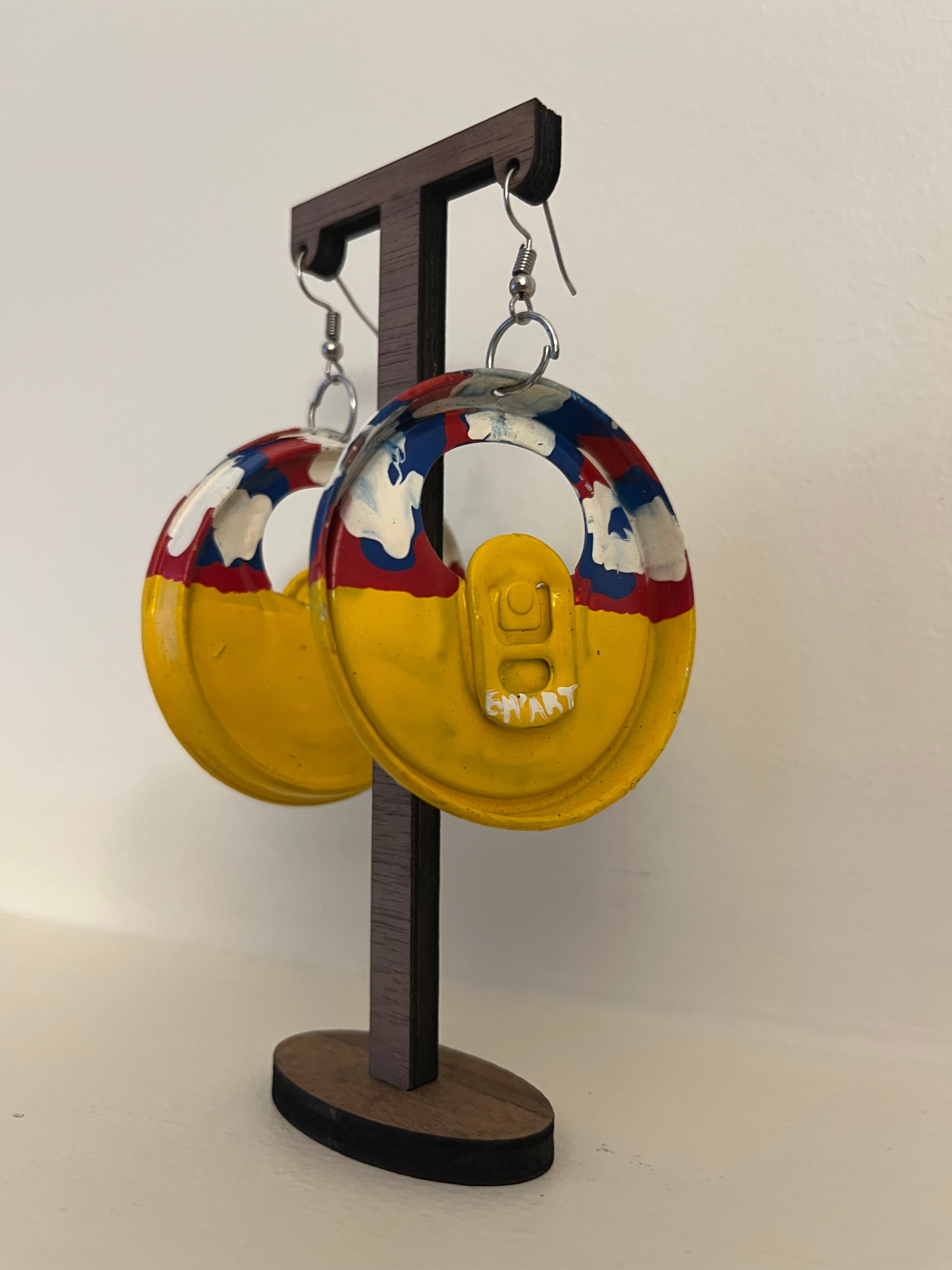 "Boucles d'oreilles URBANCAN - Bijoux recyclés en capsules de canettes | Fait main"