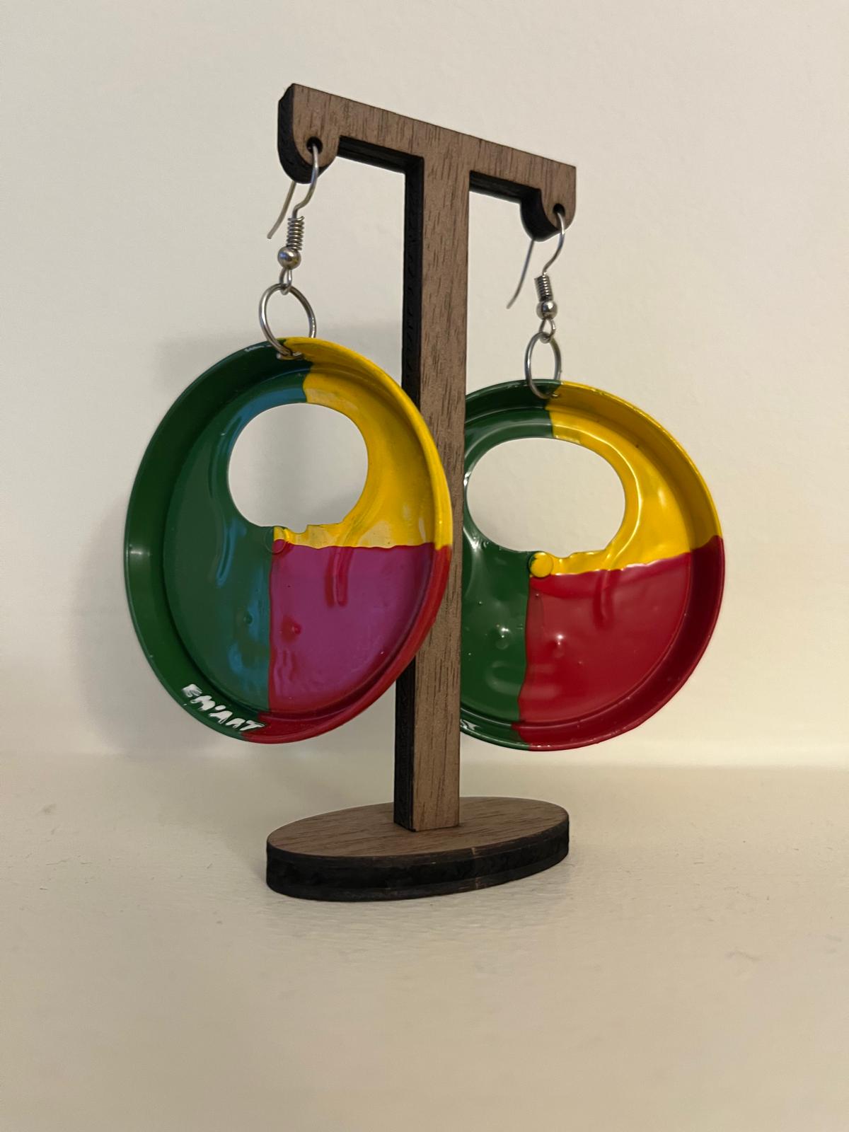 "Boucles d'oreilles URBANCAN - Bijoux recyclés en capsules de canettes | Fait main"